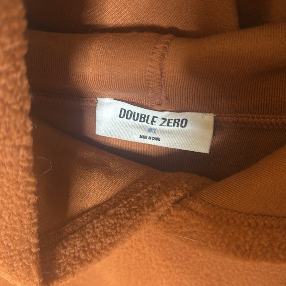 Double Zero Sherpa Fleece Hoodie Baked Clay Long Sleeves Womens Slash Size M/L - Picture 4 of 10